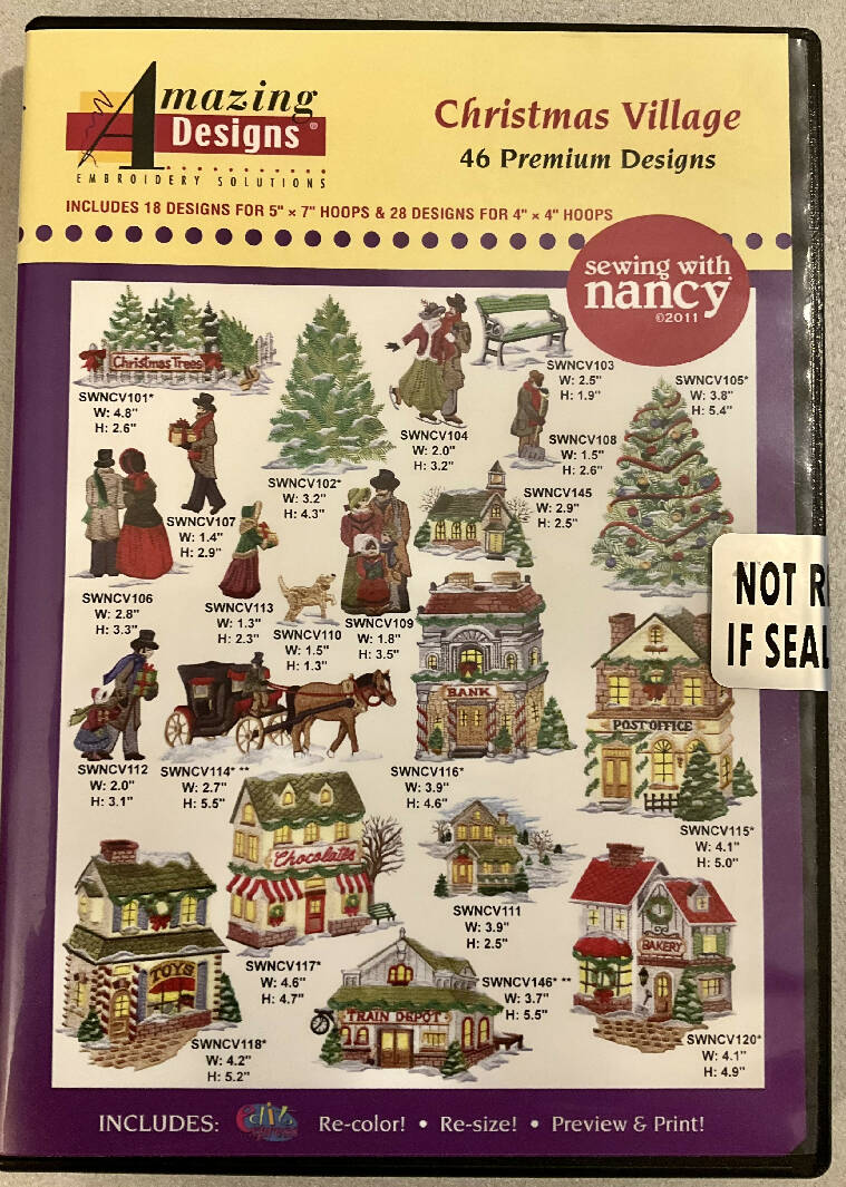 AMAZING DESIGNS Embroidery CD - Christmas Village