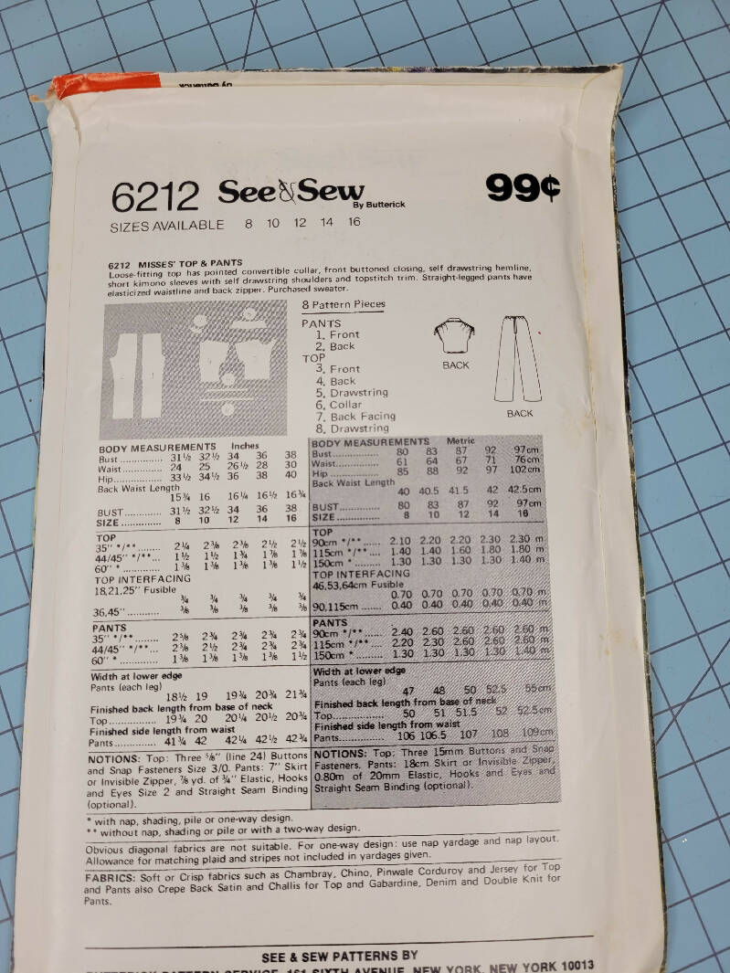 Butterick See & Sew 6212
