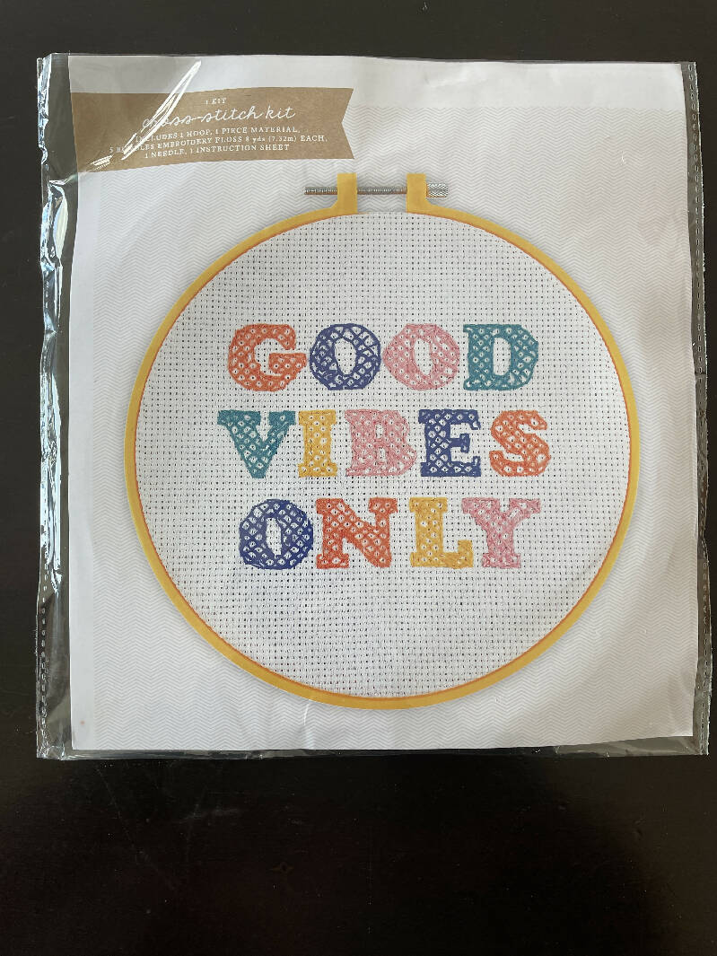 2 NEW, Sealed Counted Cross Stitch Kits - Good Vibes