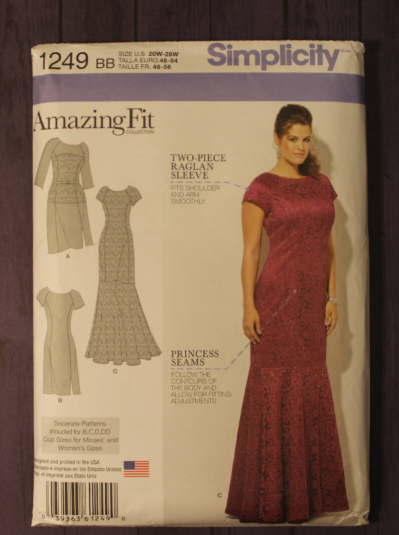 Simplicity 1249 Womens Dress, Gown, Amazing Fit