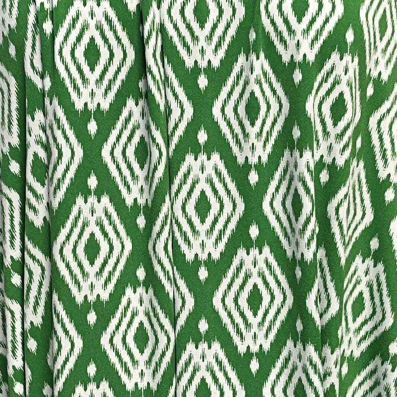Green and White Geometrical ITY Polyester Knit - 3.25 Yds