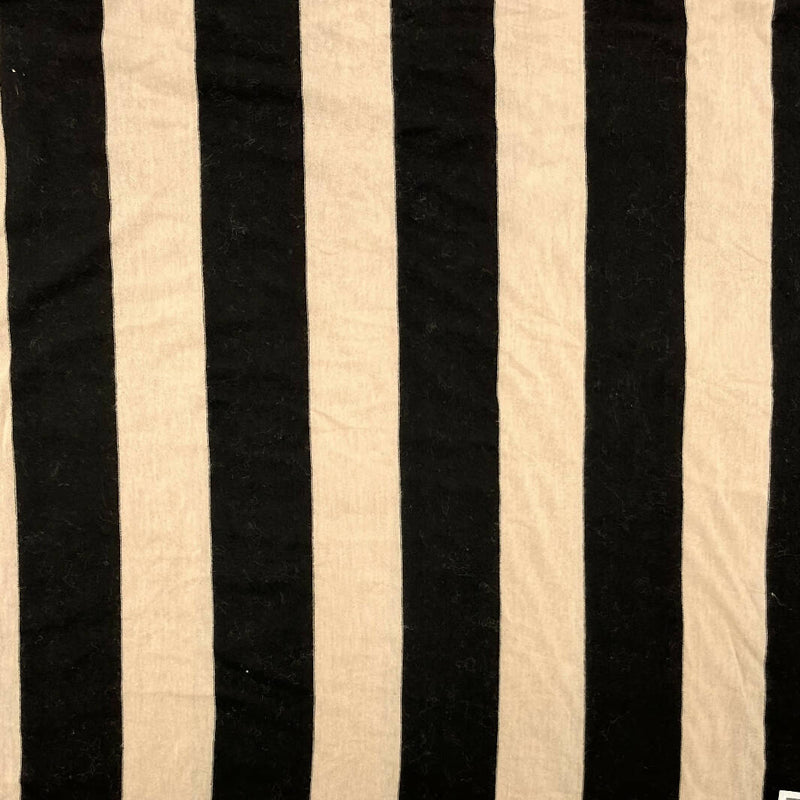 Black and Tan Rugby Striped Lightweight Yarn-Dyed Synthetic Jersey -2 Yds