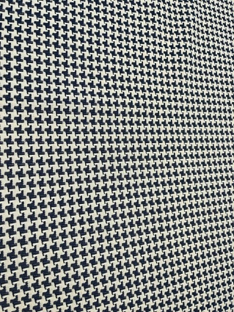 HOUNDSTOOTH - navy and white polyester double knit