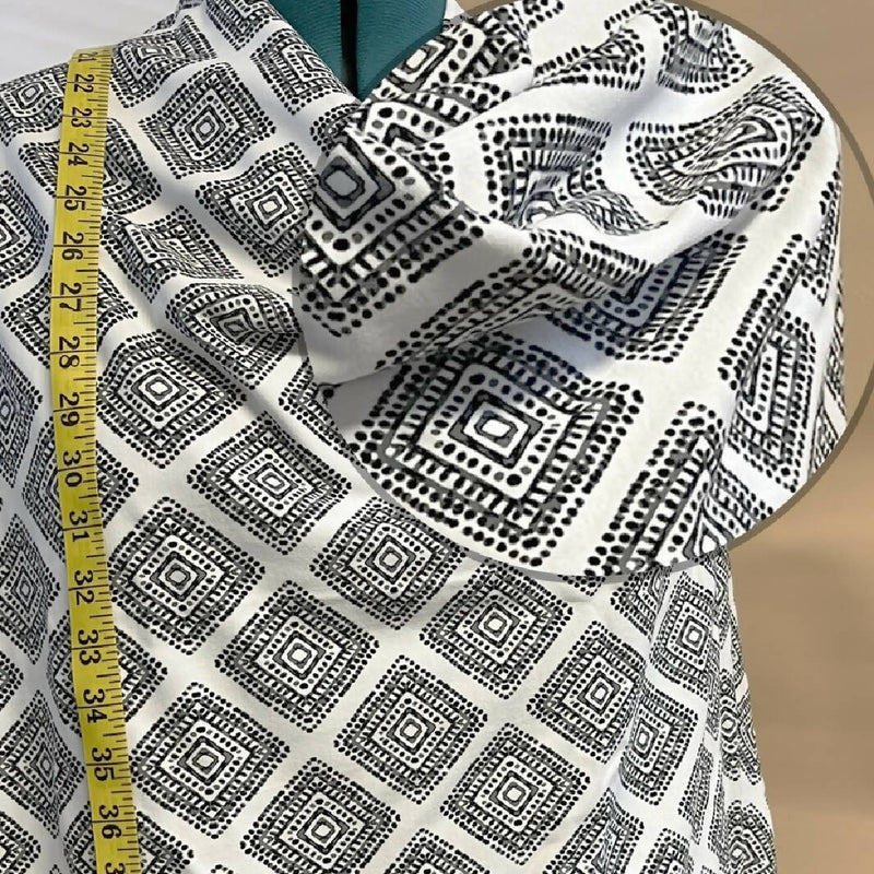 White, Black, and Gray Geometrical Cotton Jersey - 1.75 Yds