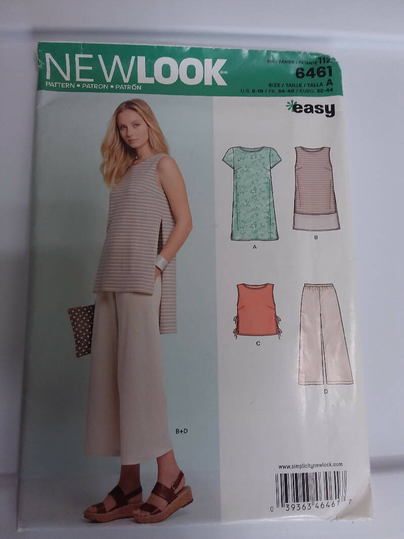 NewLook 6461 dress, tunic, top and cropped pants size 8 - 18 uncut