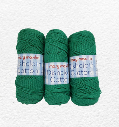 Leaf Green Mary Maxim Dishcloth Cotton Yarn 3.5 oz. 164 yards 3 Skeins