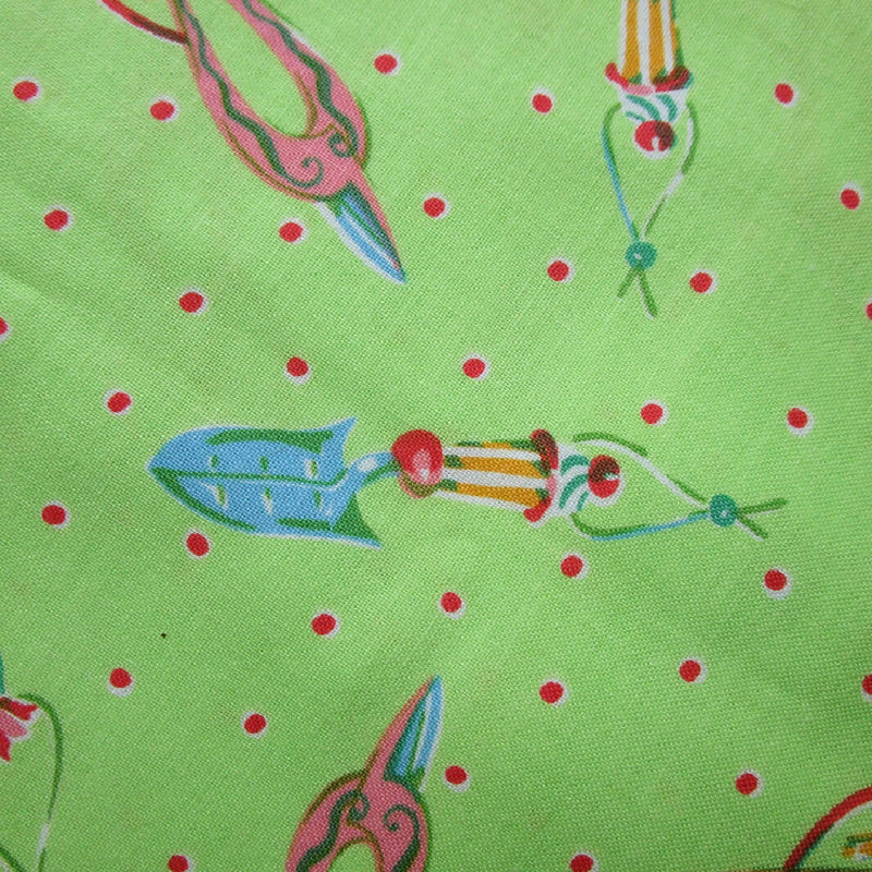 Cotton Quilting/Sewing Fabric, Garden Tools, 3 Pieces