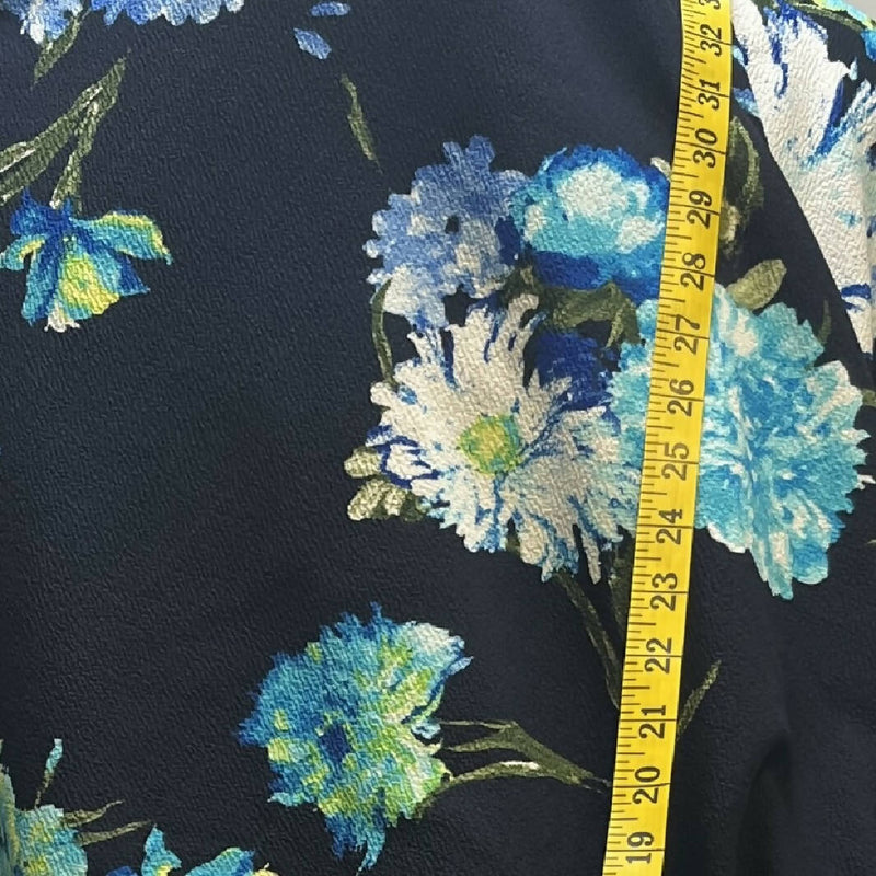 Dark Navy Blue Large Print Floral Knit - 3 Yds