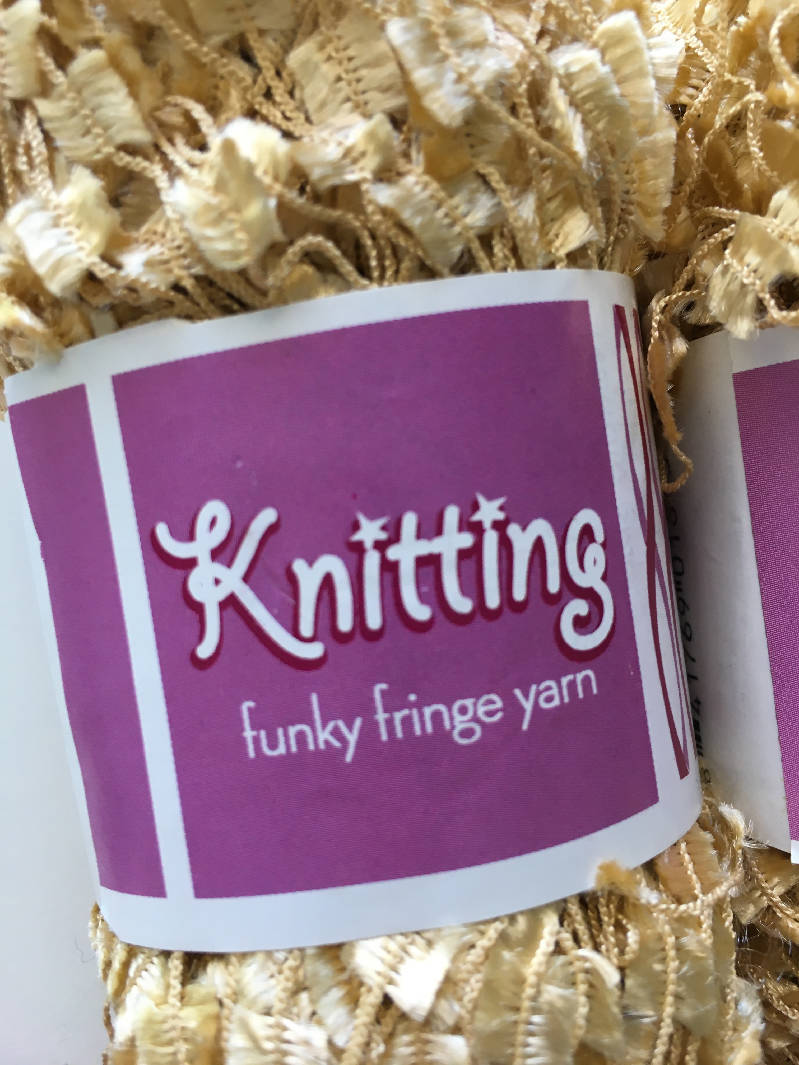 2 balls of Knitting Funky Fringe Yarn - Gold