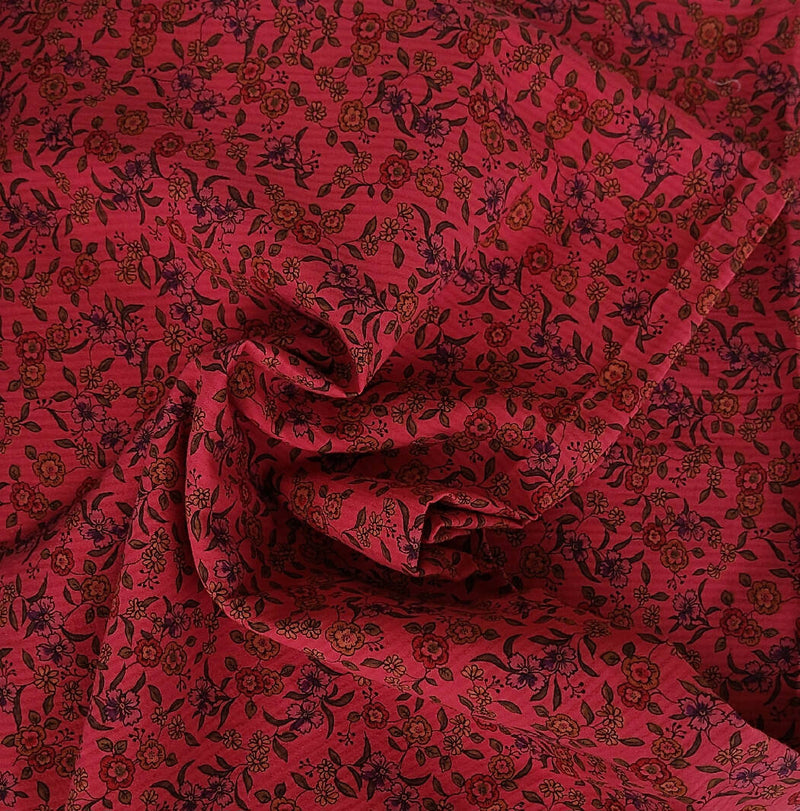 2 yards Floral cotton shirting - France