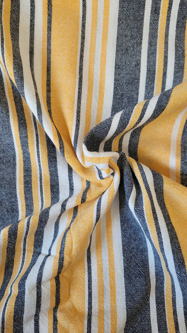 1 yd linen blend striped fabric