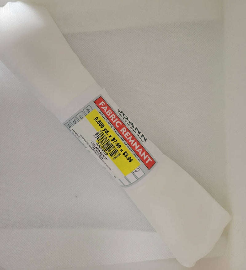 Shiny Satin White 1/2 yd x 57" polyester