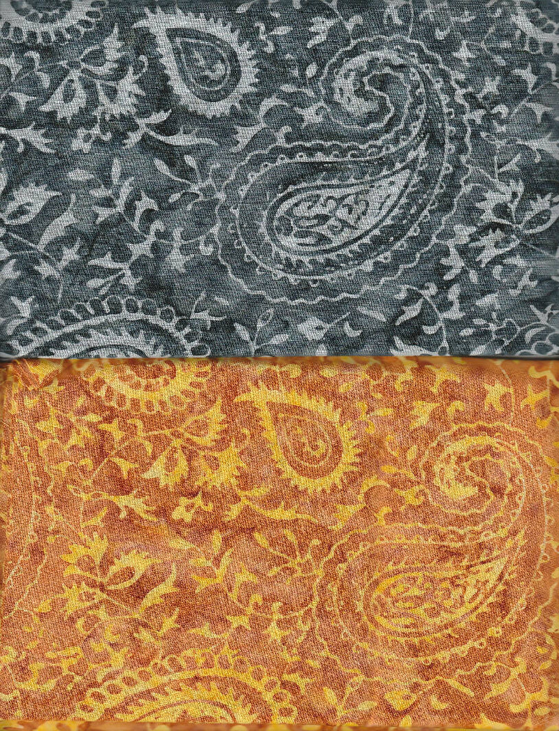 FABRIC Batik Paisley 2 Fabric Bundle 2 yds 