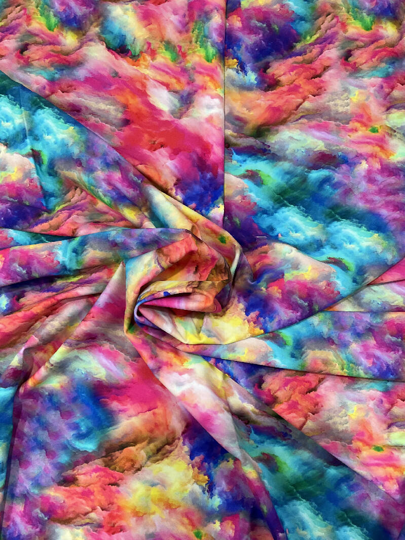 Celestial Tie Dye Nylon Spandex 4 Way Stretch Fabric