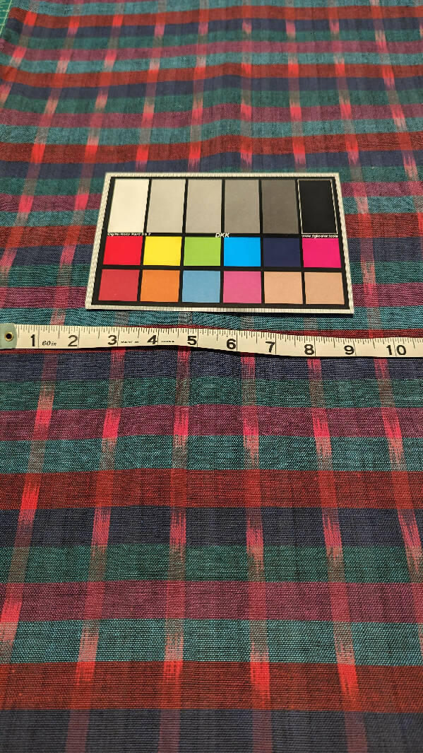 Yarn-Dyed Multicolor Plaid Cotton Woven Fabric 35"W - 3 yds+