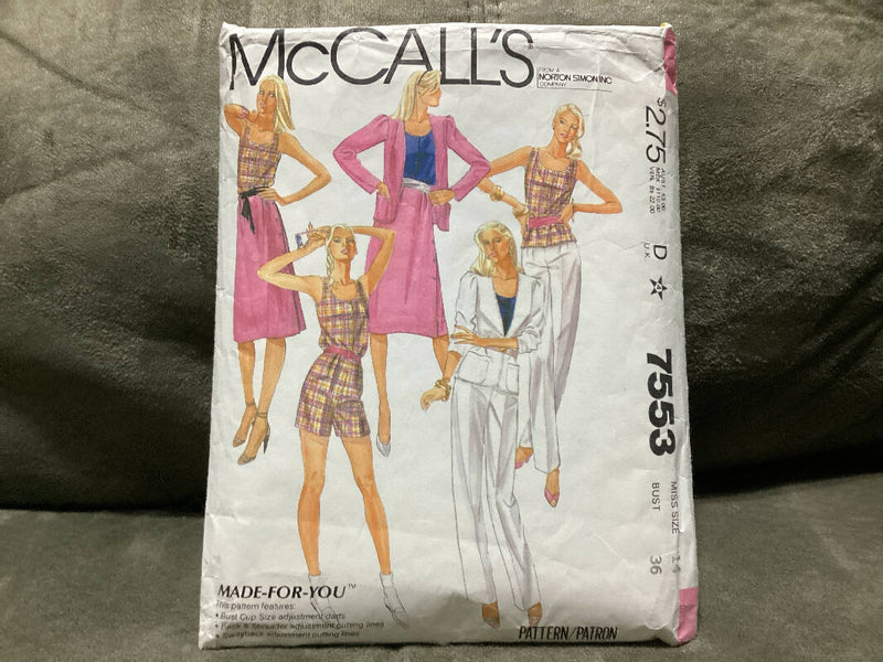 McCall’s 7553 (Made for You) Miss size 14 bust 36