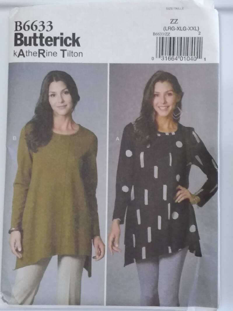 Butterick 6633 loose-fitting pullover knit tunic.
