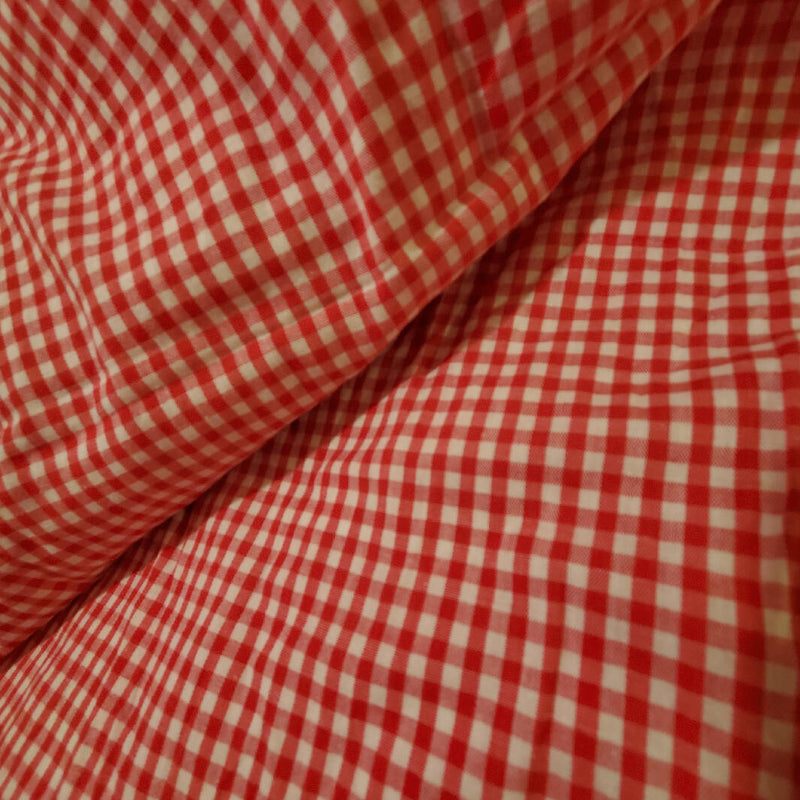 Vintage RED Check Gingham 17.5 w x 2 1/8 yds L