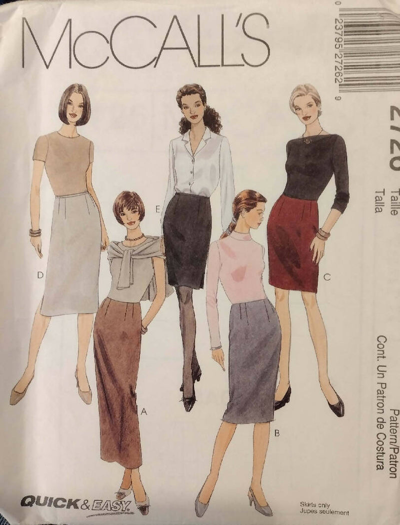 Vintage Sewing Patterns Misses Size 8, 10, 12 Blouses, Skirts, Shirts, Tie Uncut