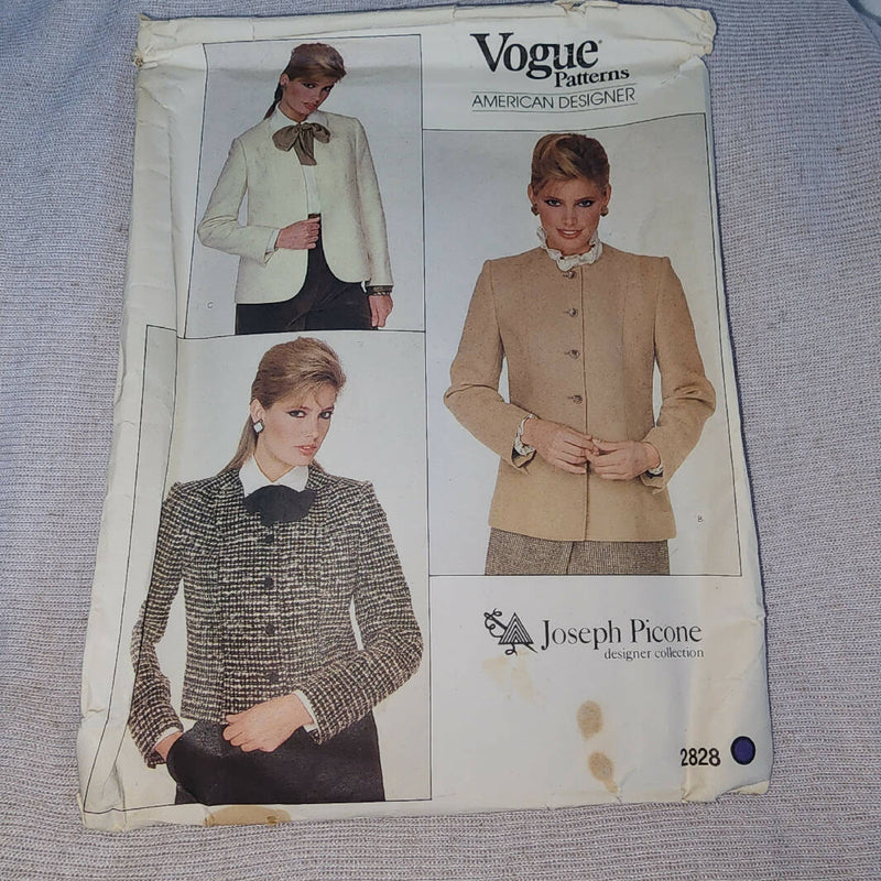 Vogue 2828 - Joseph Picone - Misses Jacket, UC/FF, SZ 16
