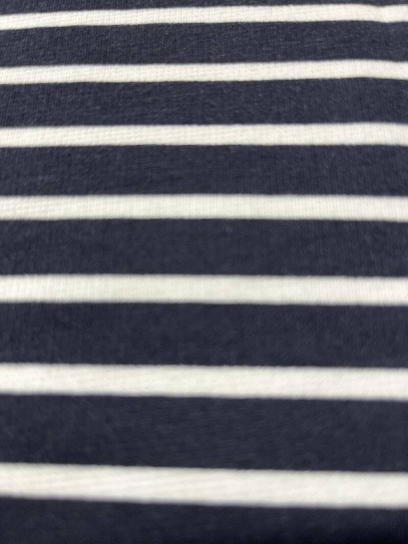 Navy/cream stripe stretch 2 yards