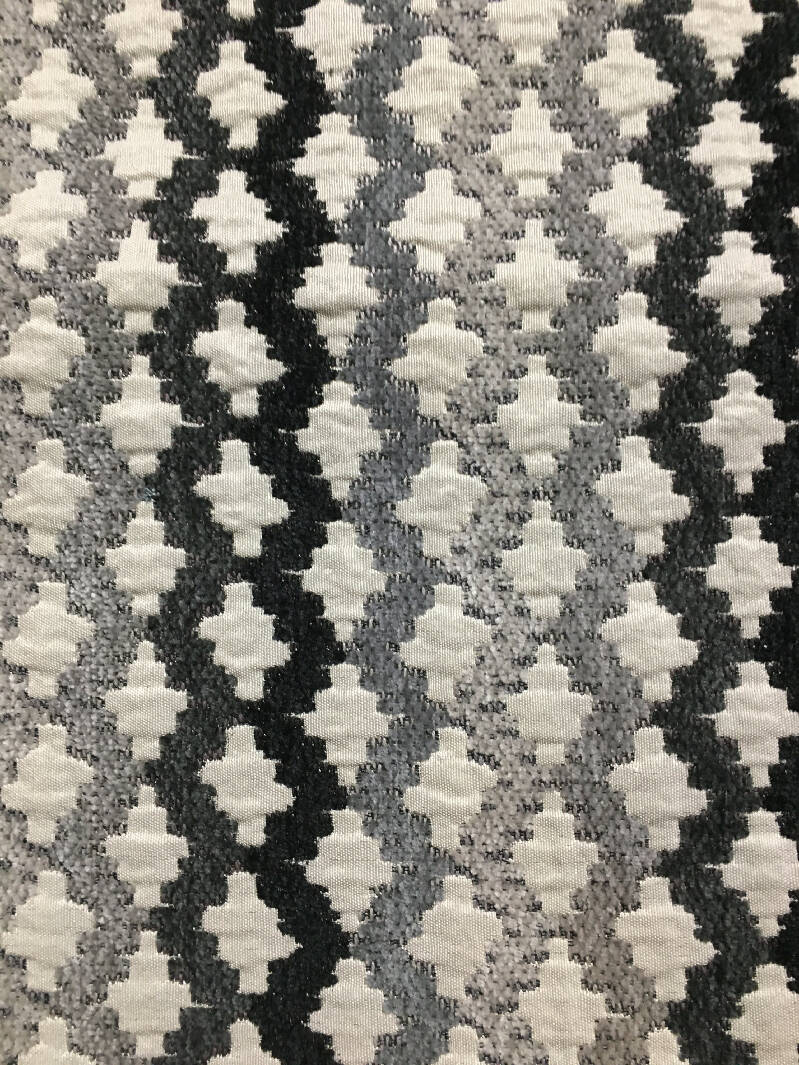 Modern Gray Black Geometric Upholstery Sample