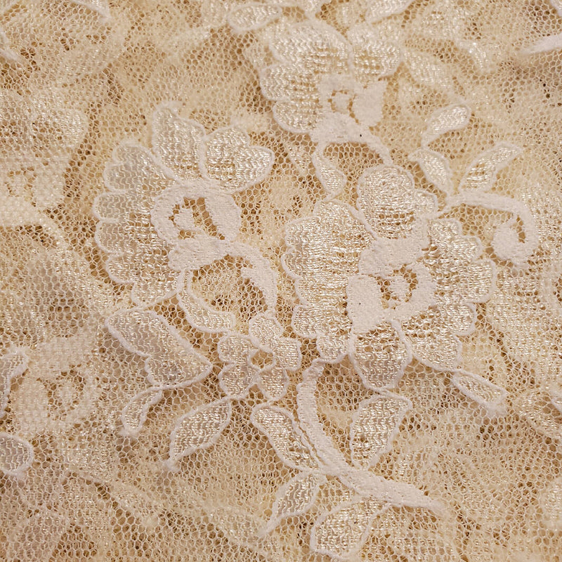 Vintage Lace Fabric yardage Light Yellow Soft touch 2 yds x 32&