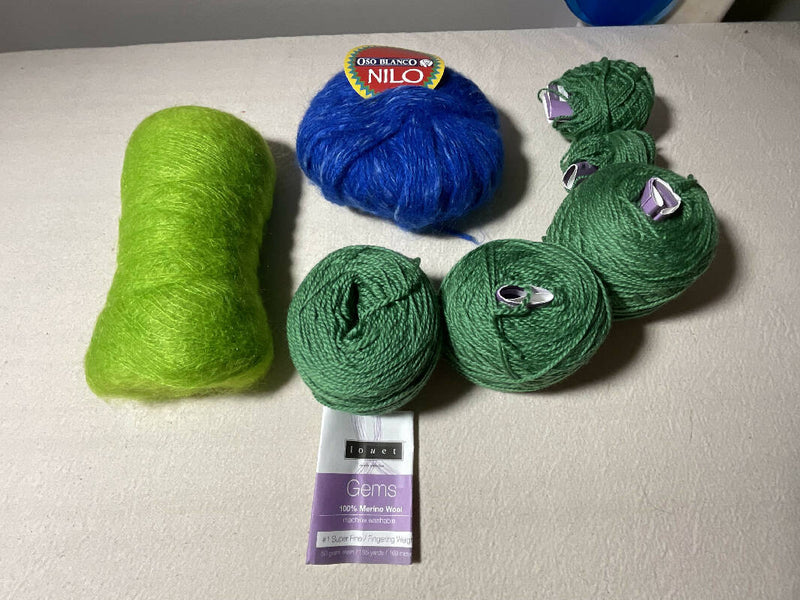 Blue and Green yarn
