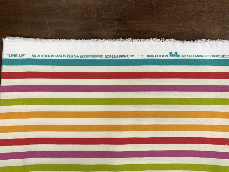 Waverly Fabric Cabana Colorful Rainbow Stripe Canvas 2 yards x 58" wide