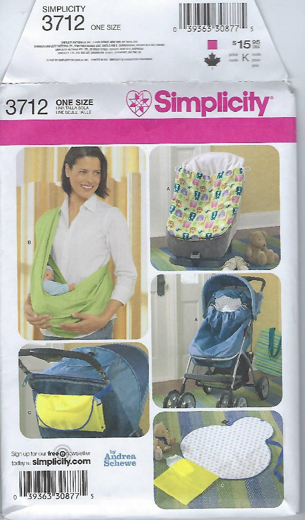 Simplicity Crafts Pattern 3712 - Baby Accessories