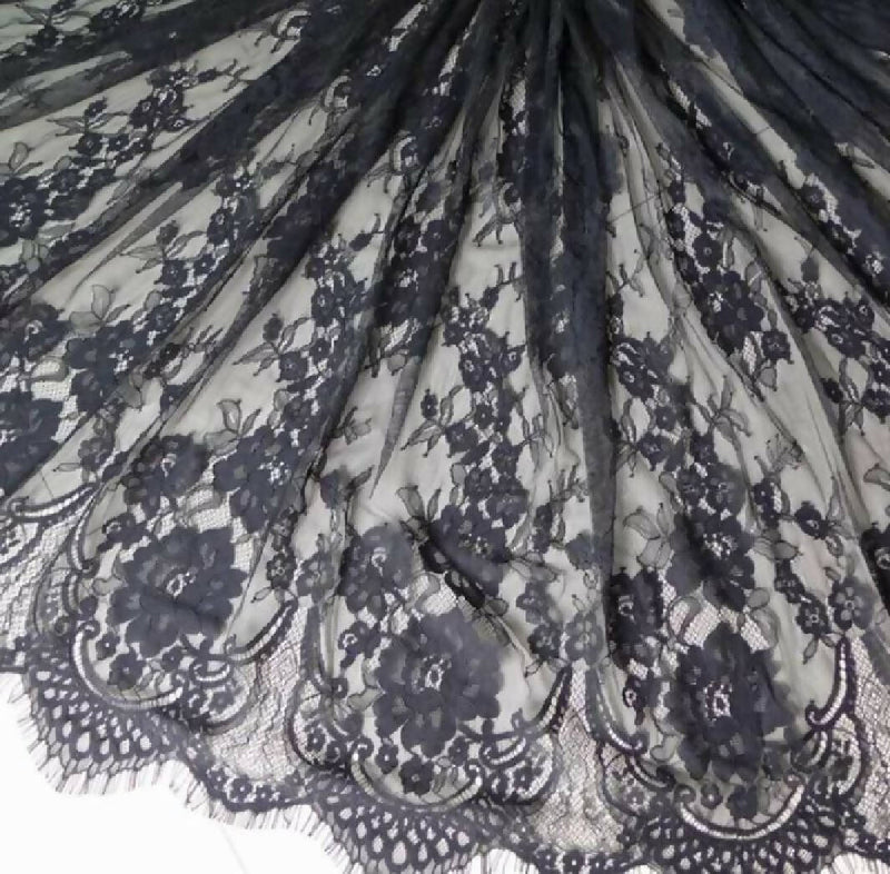Black Chantilly Lace fabric