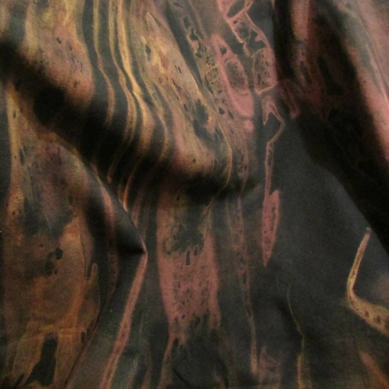 Cotton twill Beautiful marble effect with brown and orange mix (must see) 3 yds X 52"