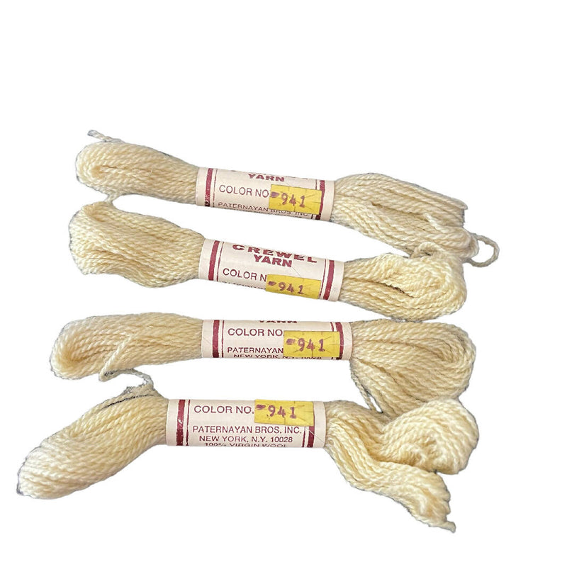 Paterna 100% Virgin Wool Yarn Needlepoint Crewel 4 Skeins Tan Vintage 941