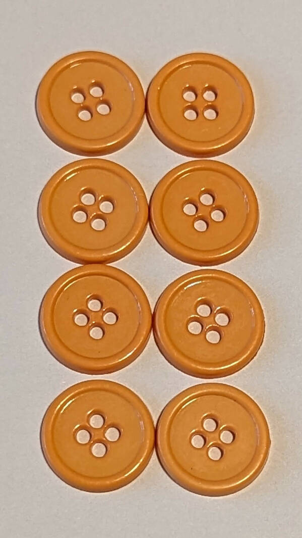 Creamsicle Orange 5/8" Round Buttons - Set of 8