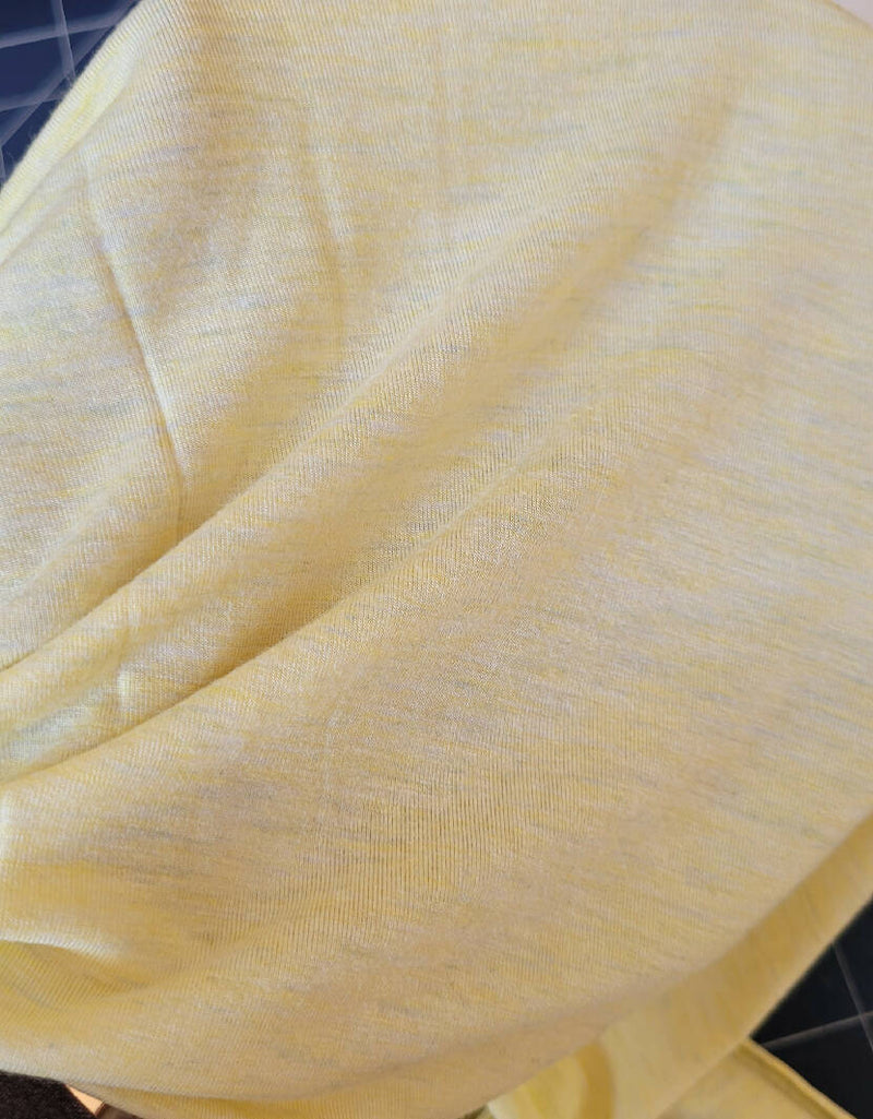 Soft yellow semi-opaque t shirt knit - 2 yds