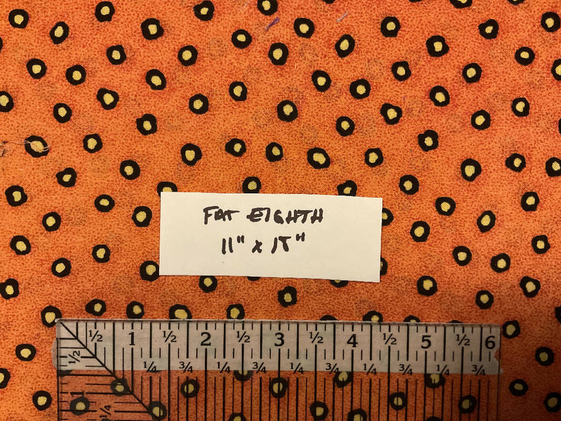 100% cotton quilting fabric | Fat eighth - orange polka dot print
