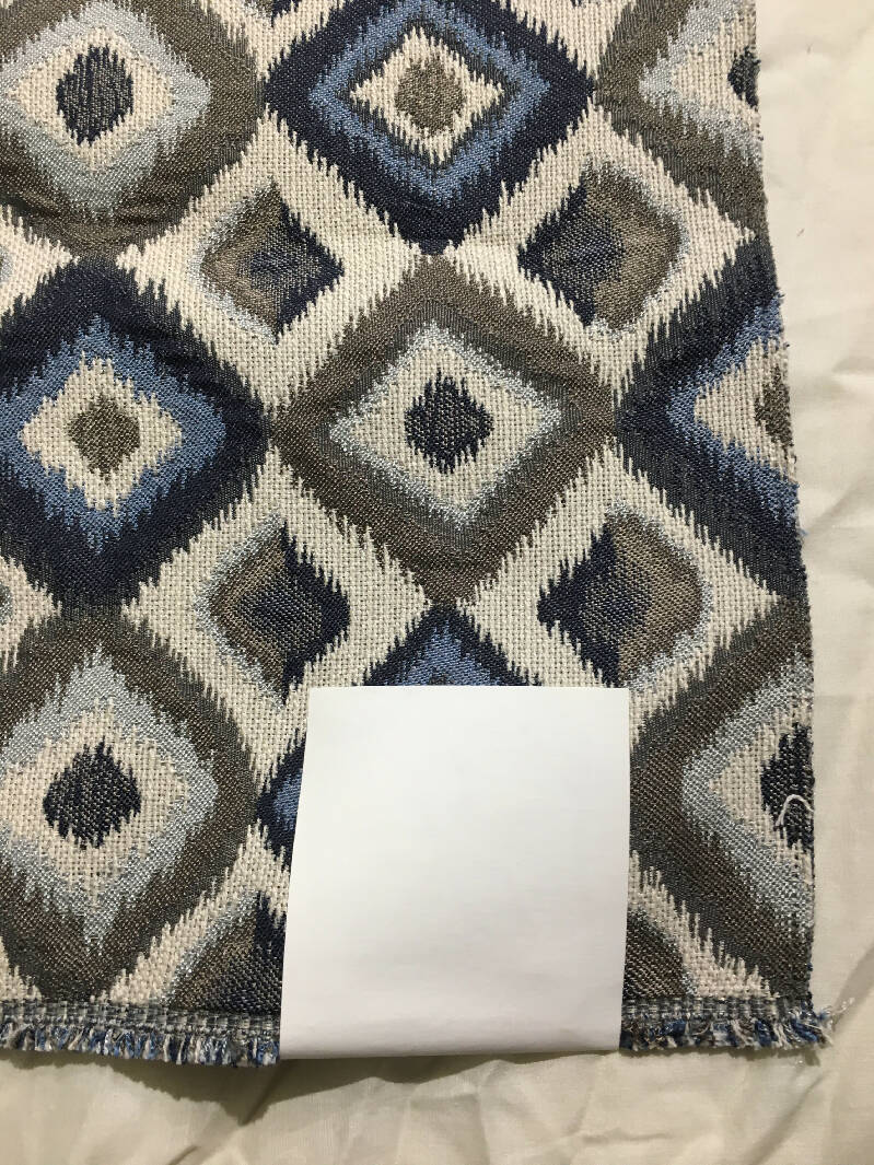 Modern Abstract Blue Gray Beige White Upholstery Sample