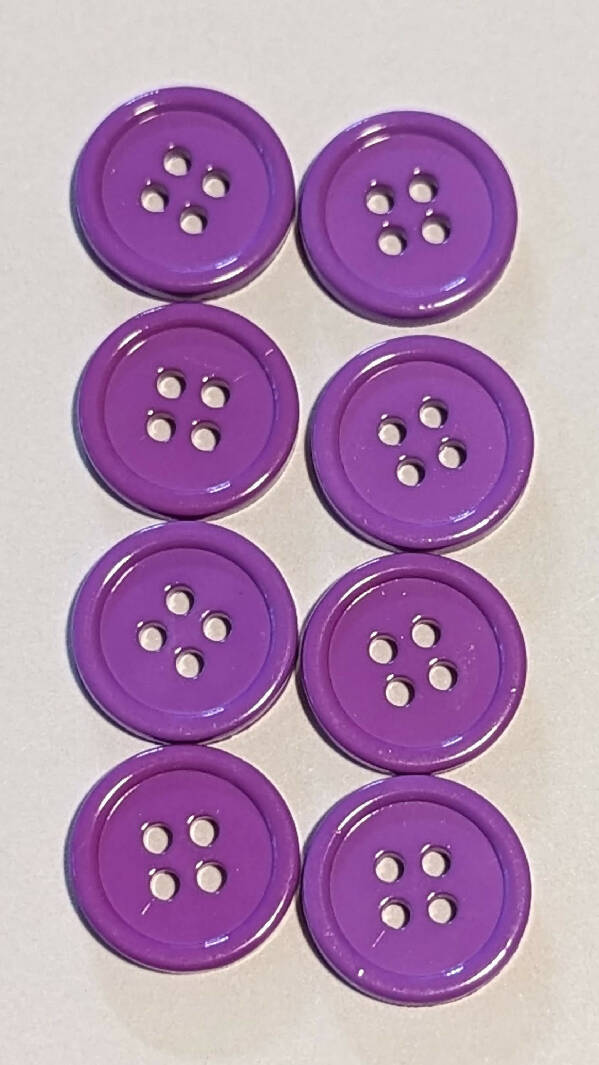 Orchid Purple 5/8" Round Buttons - Set of 8