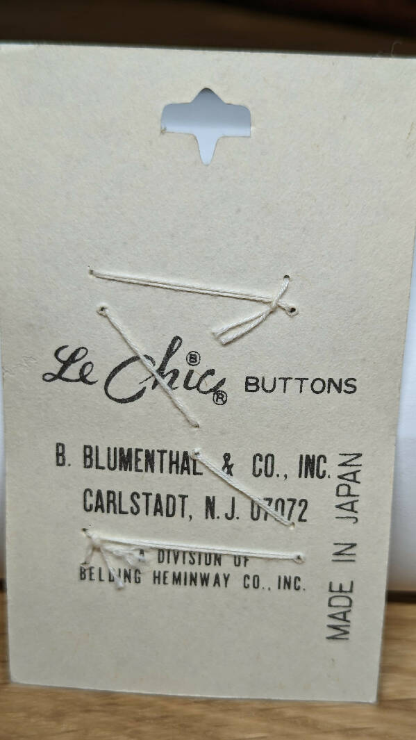 Le Chic Vintage Black Round Buttons 5/8" - Set of 5