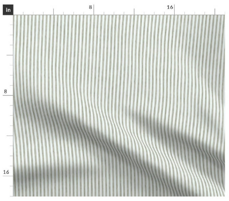 French Stripes - Fabric, Greige, Shabby Chic, 1 Yard, 100% Cotton Spoonflower Fabric