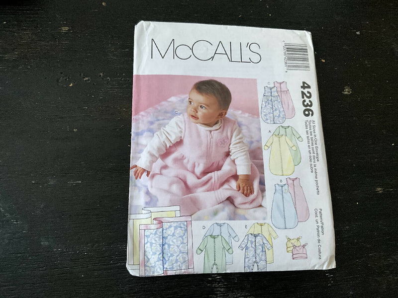 McCall’s 4236 - Baby Pattern Set, Unopened, Sizes S-XL