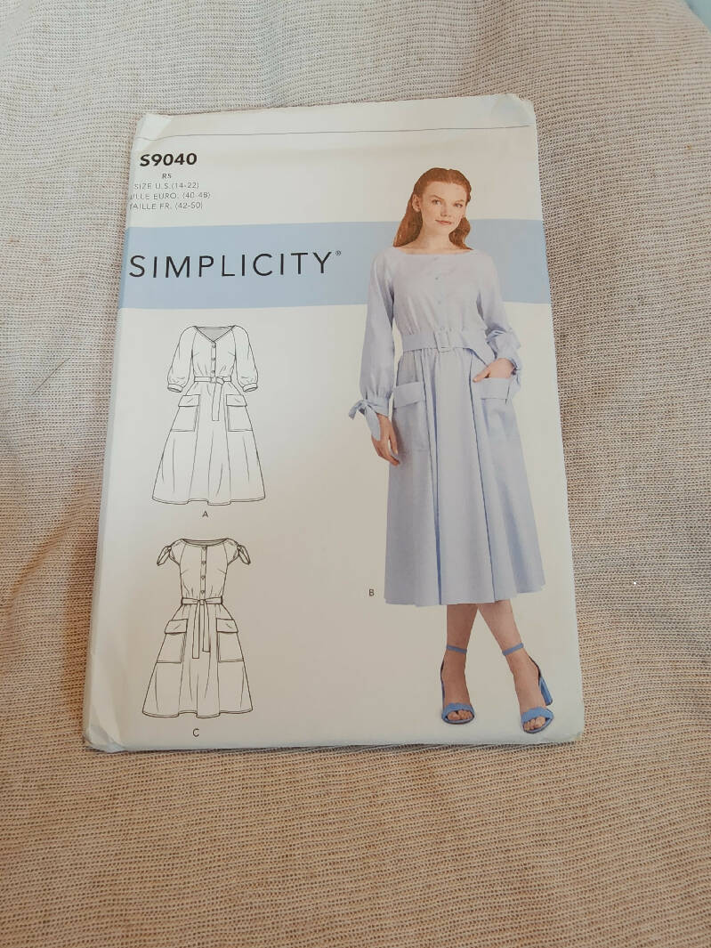 Simplicity 9040- Misses Dress, UC/FF, SZ 14-22