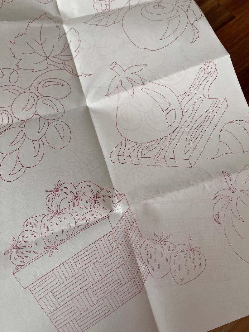 Vogart Fruit and Vegetable Repeat Transfer Pattern for Embroidery