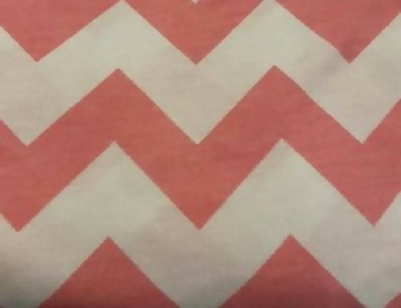 Pink and White Medium Chevron Rayon Fabric