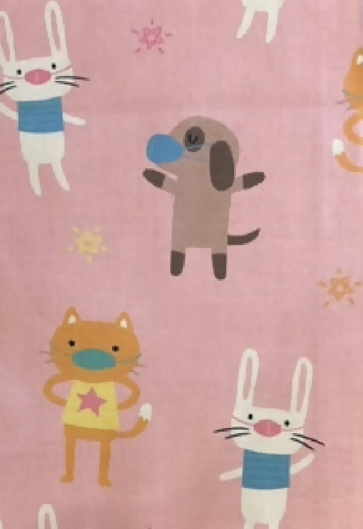 Mask Up! 1/2 yard Pink Super soft cotton fabric