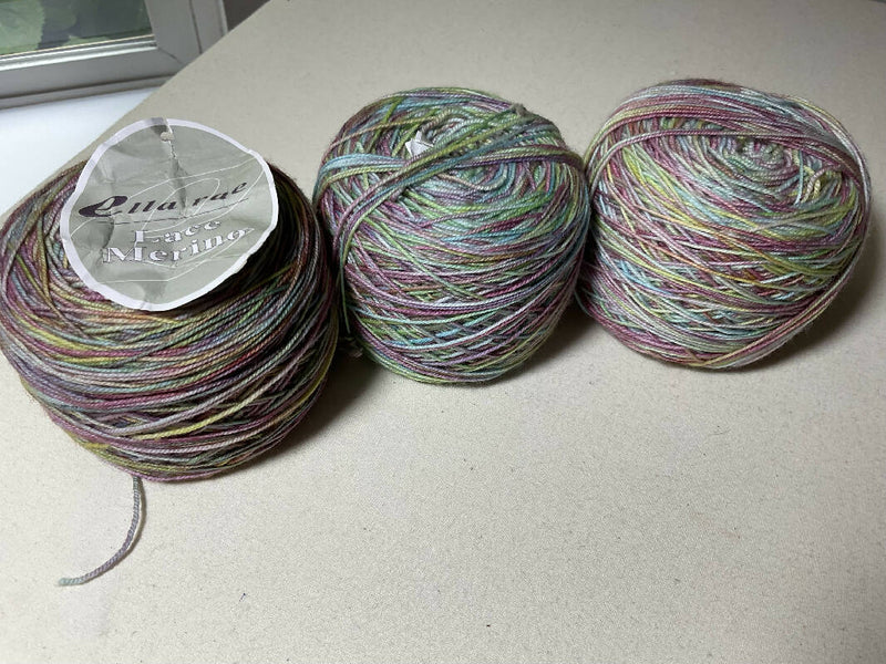 Ella Rae Lace Merino yarn, 3 skeins caked