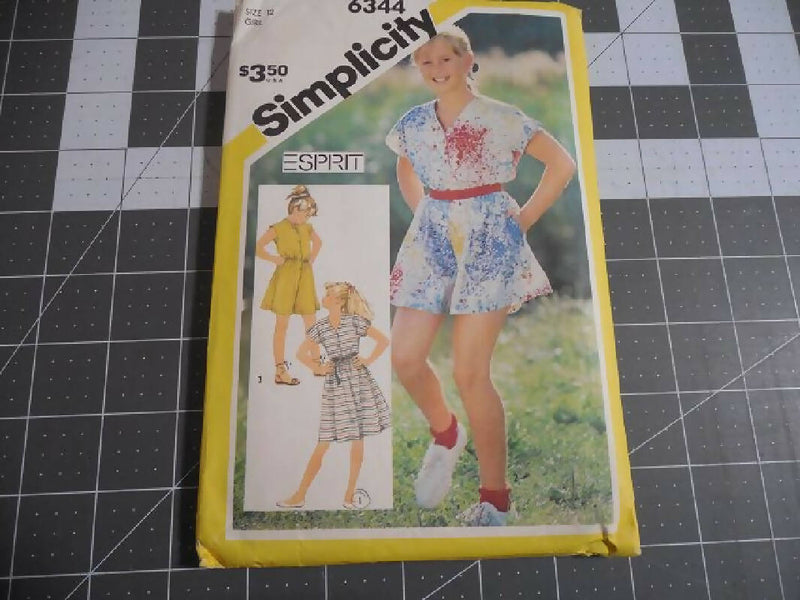 Vintage Simplicity 6344 Sewing Pattern Girl&