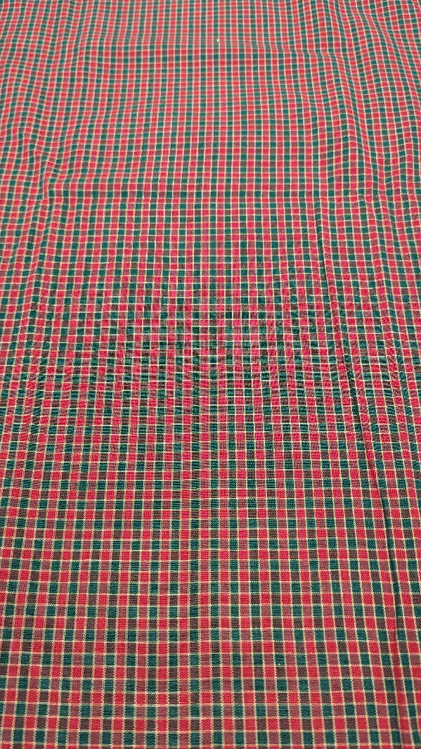 Red/Green /Tan Tartan Yarn Dyed Cotton Woven 45"W - 3 yds