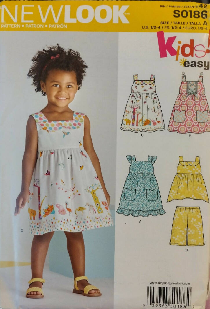 Butterick Simplicity New Look Sewing Patterns Toddlers Kids Dresses Tunic Leggings Pajamas Uncut Unisex Size 6 Mos - 8