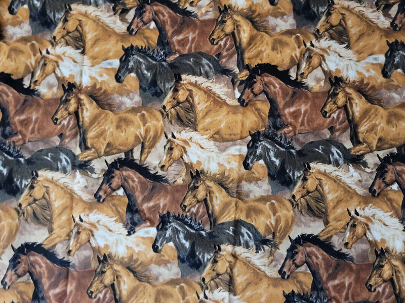 Vintage horse print quilting cotton - 1/3 yd